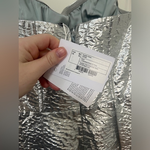 NWT & Other Stories Metallic Silver Mini Dress - Picture 5 of 5